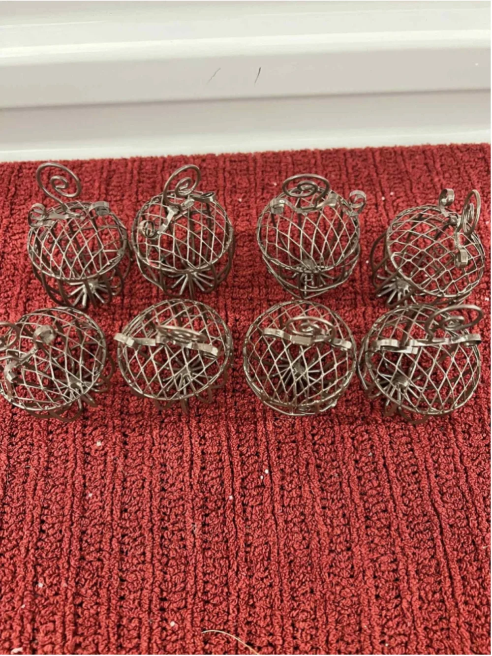 Set Of 8 Metal Pumpkin Decor Rustic Bronze Fall Wedding Thanksgiving Holiday